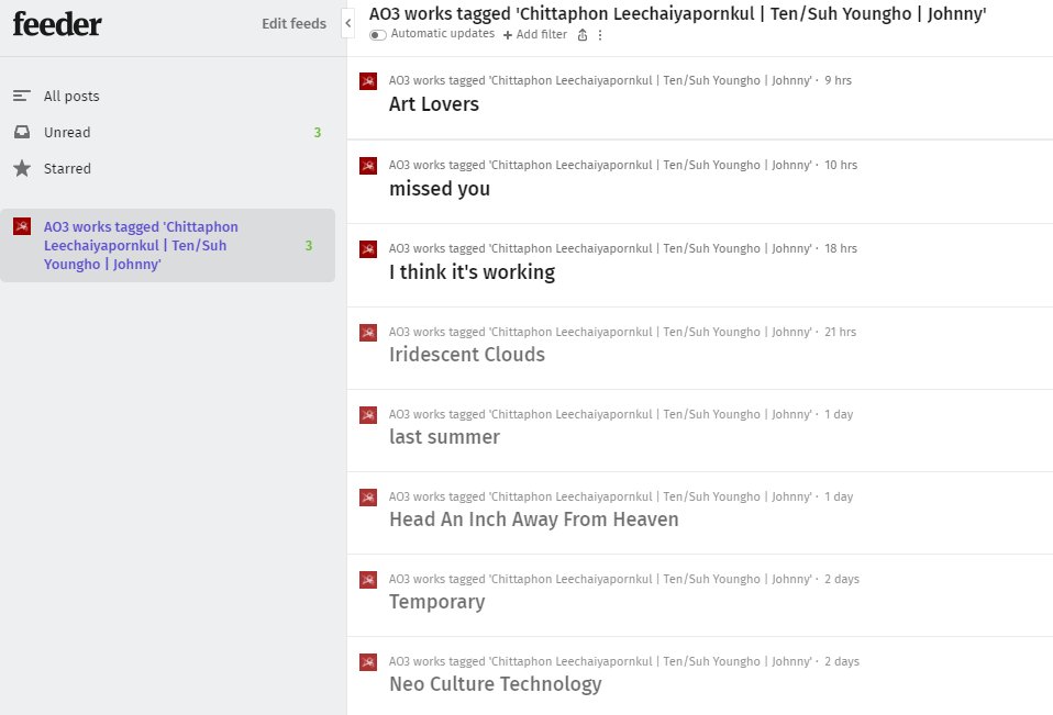 each tag will form its own feed where all the new works appear and the older posts are stored too, so you don't have to worry about missing something if you don't check the notif immediately. plus you can mark the fics in the feed as read/unread or bookmark any posts for later