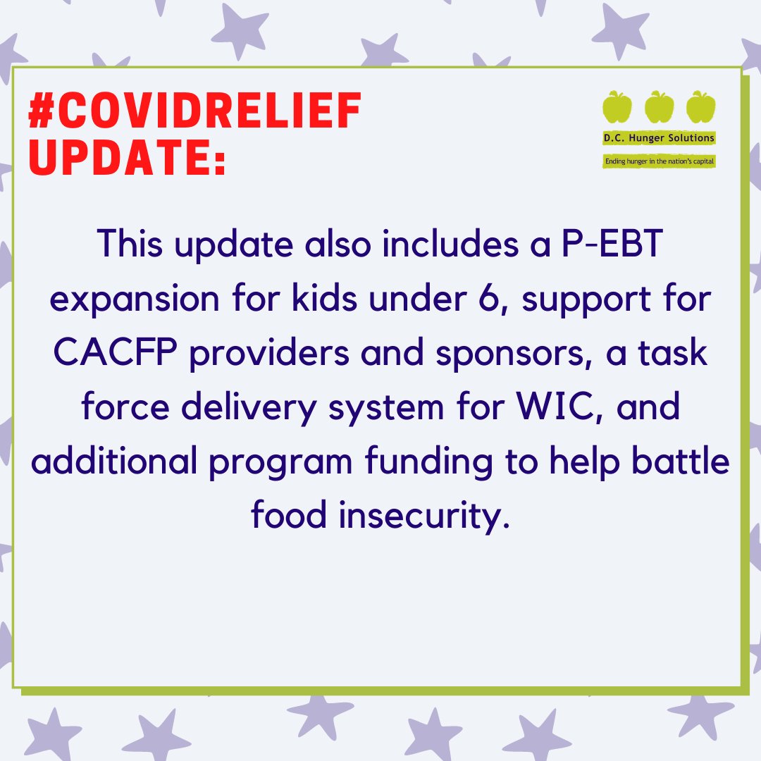 DCHunger's tweet photo. Happy New Year! Hungry people don't have to wait any longer for necessary #COVIDRelief legislation. The recently signed #COVIDRelief bill includes a
much-needed #SNAPBoost of 15% for the next 6 months, among other provisions. https://t.co/xznnpOvt1u