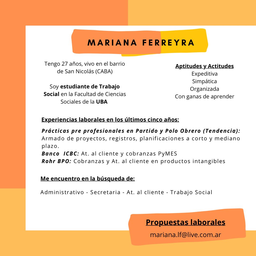 <a href="/stephihojman/">Pibito</a> Ay que hermoso! Yo estoy sin trabajo y para call center siempre se consigue rápido, pero estoy tratando de ampliar horizontes. Si alguien tiene data, se agradece 🤞🏼🙏🏼