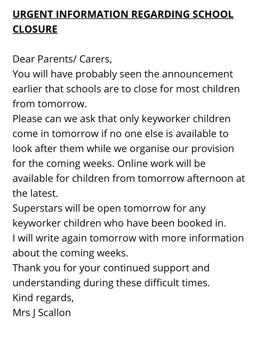 WymeswoldPS's tweet image. The following message has been sent to all parents by Parentmail. However,Parentmail is a little overwhelmed at the minute so you haven’t received it.