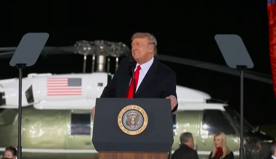 "We're gonna build the wall," says  @realDonaldTrump whose presidency ends in 16 days.