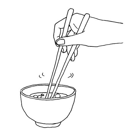 22. Araibashi 洗い箸 ("washing chopsticks")Don't rinse off your chopsticks in your soup or in your drink.