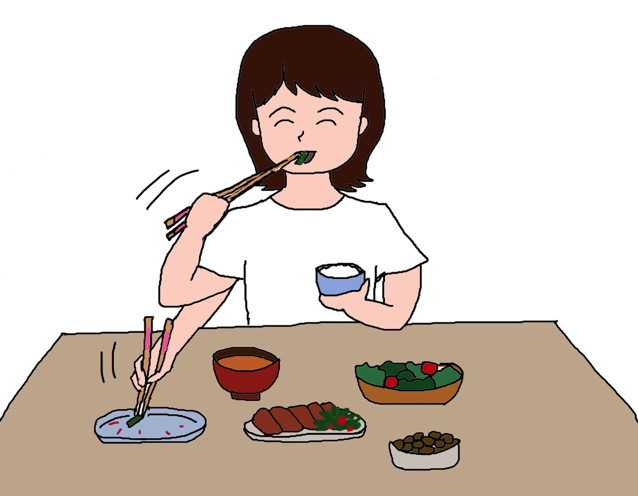 23. Kasanebashi 重ね箸 ("over-and-over chopsticks")Don't keep eating one dish over-and-over while ignoring the other dishes.