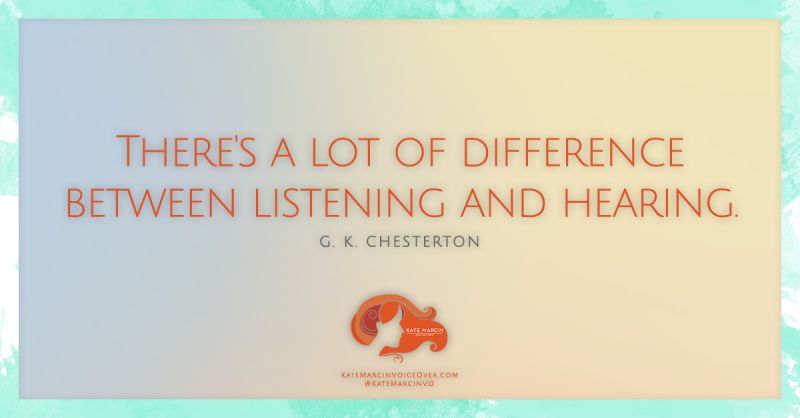 KateMarcinVO's tweet image. There&apos;s a lot of difference between listening and hearing.👂
― G. K. Chesterton

#texttospeechreader #KateMarcinVO