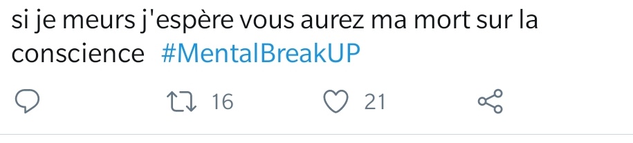Dernier tweet #MentalbreakUP
@Univ_Paris c'est donc ça le prix pour un bonne place dans le classement de Shanghai ?
<a href="/christinecleri1/">Christine Clerici</a> <a href="/ANEMF/">ANEMF</a> <a href="/La_FAGE/">FAGE</a> <a href="/VidalFrederique/">Frédérique Vidal</a> <a href="/olivierveran/">Olivier Véran</a> <a href="/ecsdmed/">Amine</a> <a href="/brutofficiel/">Brut FR</a> <a href="/sup_recherche/">Ministère Enseignement supérieur/Recherche/Espace</a> @MinSoliSante