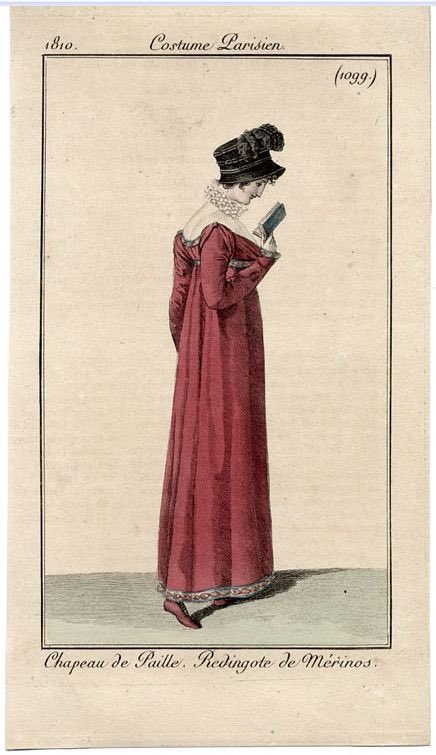 two centuries plants us in the 1800s, and i don’t think it takes a genius to figure out that 19th century fashion is MUCH different from today’s fashion. examples below: regency era fashion plates (early 1800s). first ca 1808, second ca 1810, third ca 1812.