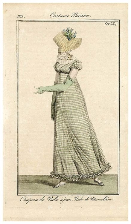 two centuries plants us in the 1800s, and i don’t think it takes a genius to figure out that 19th century fashion is MUCH different from today’s fashion. examples below: regency era fashion plates (early 1800s). first ca 1808, second ca 1810, third ca 1812.