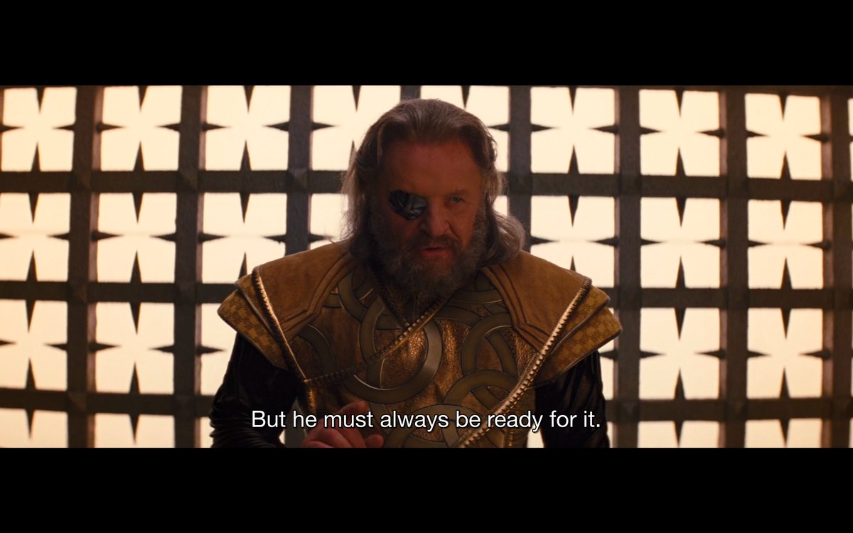 It strikes me that this scene in the 1st Thor movie where Odin explains his philosophy on the use of force doubles as both the message of the movie and as an ideology of the larger MCU. Essentially "don’t strike first but always be ready to utterly dominate any challenger."