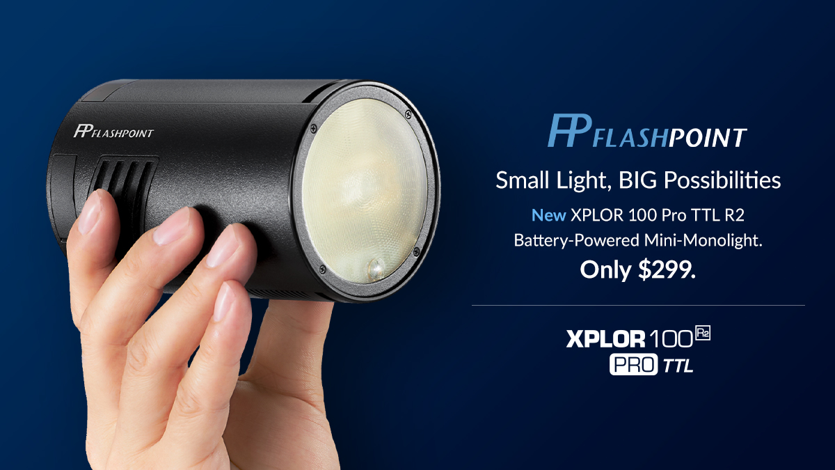 adorama's tweet photo. New #Flashpoint #XPLOR100 Pro TTL R2 Battery-Powered Mini-Monolight!
Pre-Order: https://t.co/ZXi8JOydz2 https://t.co/YyDqB1Bwb5
