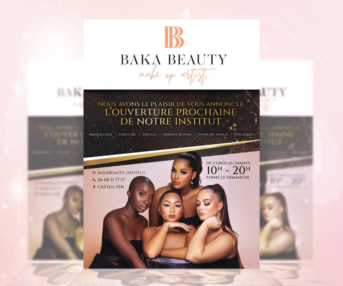 FatouBakayoko14's tweet photo. BAKABEAUTY.INSTITUT 🎉🎉

C’est avec émotion que je vous annonce l’ouverture de votre institut
BAKABEAUTY. C’est n’est que la première partie du film !
Ce n’est que le début du commencement @naamii_14 ❤️
Rdv dans quelques jours pour vous annoncer la date d’ouverture https://t.co/R5v2tynD41