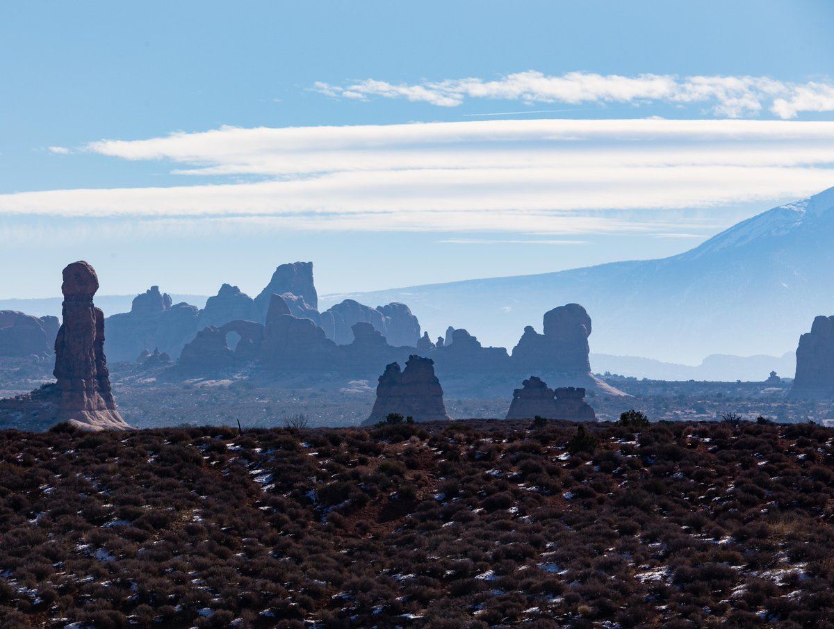 'Early light on surreal landscape - Arches NP, Utah. From u/Chipotle42 on Reddit #surreallandscape #earlylight #archesnp #utah'