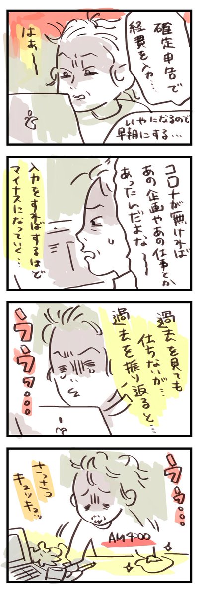 早朝のどん底フリーランスの行動
#エッセイ漫画 