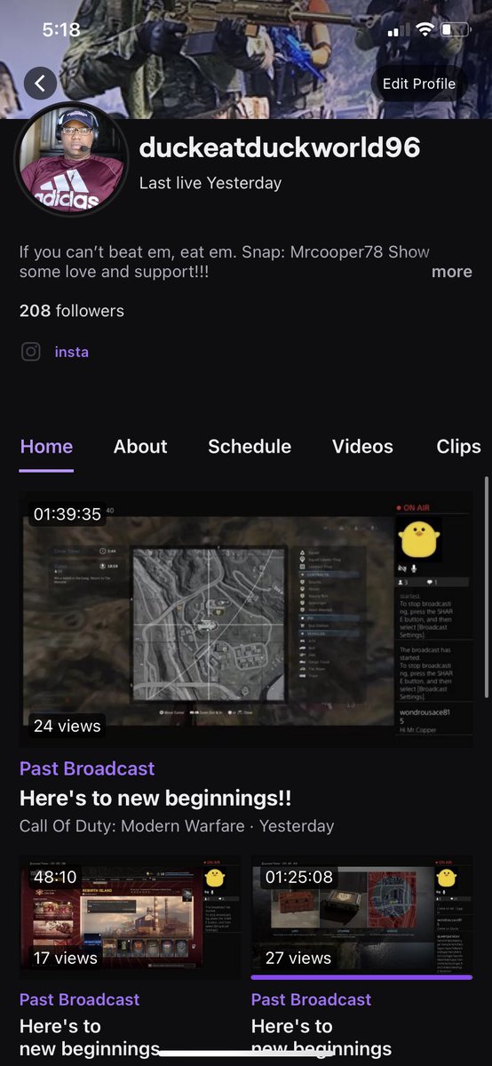 DaDuckyGaming's tweet photo. Going live in 10 minutes!!!! Almost to affiliate! We can do it tonight!! @goodgamebracelets #ggbracelets #goodgamebracelets #gamer #twitch #twitchstreamer #explore #mondaythoughts https://t.co/bmSJ6iKTBV