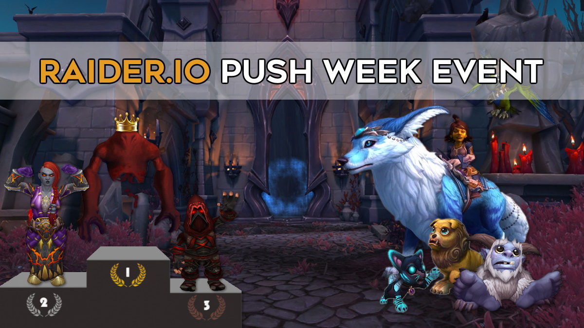 RaiderIO_WoW's tweet photo. 📣 ANNOUNCING: The first https://t.co/KHJvSFAALr PUSH WEEK COMPETITION❗ 

🏁Rally your friends together, register your team, and compete for prizes in the #Shadowlands Prideful Season Push Week Event!🤩 

🔸Here's all the details and how to enter: https://t.co/8YLeEdZdz3🔸 https://t.co/brGmN6YkRj