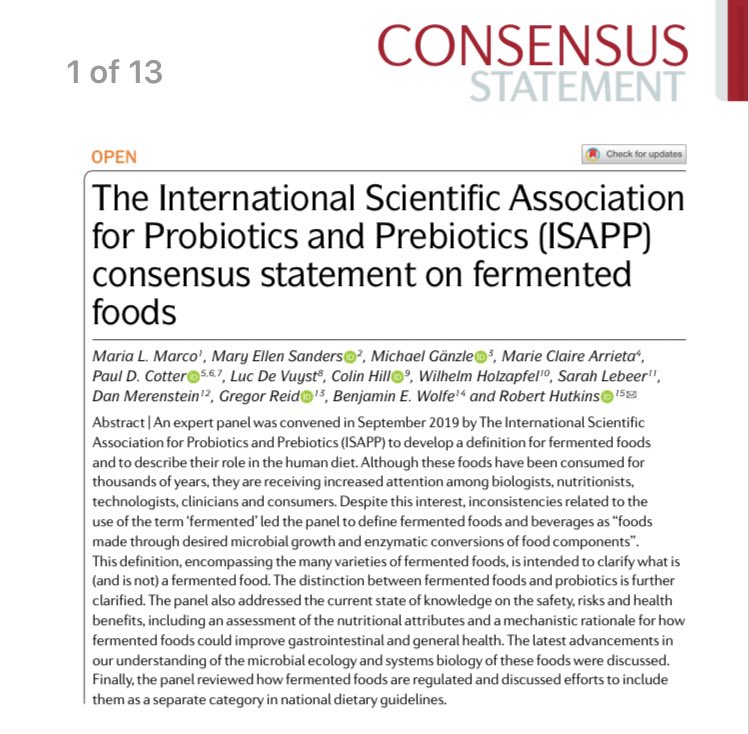 pauldcotter's tweet photo. Great to see this Consensus Statement re #fermented foods organised by @ISAPPscience now published. Kudos to Maria Marco, @bhutkins and Mary-Ellen Sanders in particular for driving it https://t.co/vsRyJGC3dW https://t.co/yNS5viCSRQ