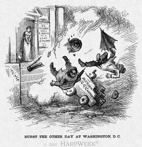 Since its formation, the Republican Party had been the leading antagonist against Utah; simultaneously, most political positions of the LDS People's Party aligned with the Democrats, the national party more sympathetic to statehood. Most assumed the Mormons would be Dem, then. /9