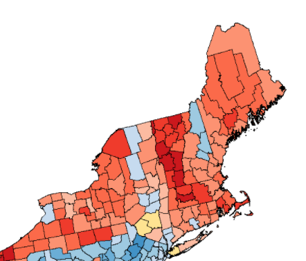 2. "In New England... the rural areas & small towns were the most radical. The cities, with their commercial ties to the South & large # of immigrants... gave Republican candidates substantially fewer votes... VT, a state almost entirely rural, was considered the most radical."