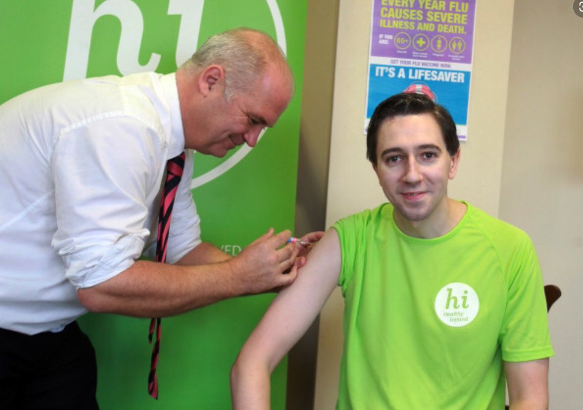 NuactAnLae's tweet photo. Scrawny Simon Harris unhappy at being overshadowed by muscleman at HSE vaccination photoshoot. https://t.co/sZYpcwbrdm