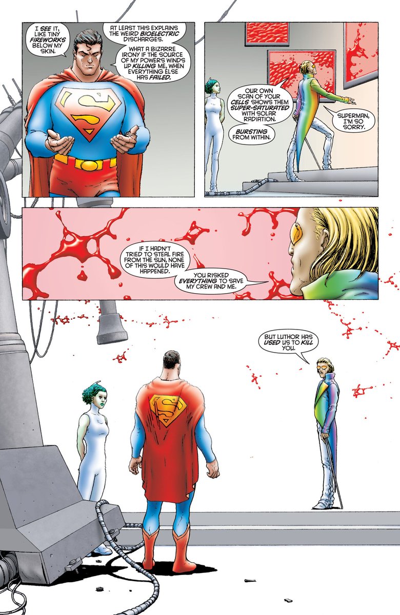 The way Clark reacts to the news that he dying is very somber. It raises interesting questions about who he is. Specially: How much of it is him trying to remain calm as to not scare the people around him with the possible inevitability of his death?