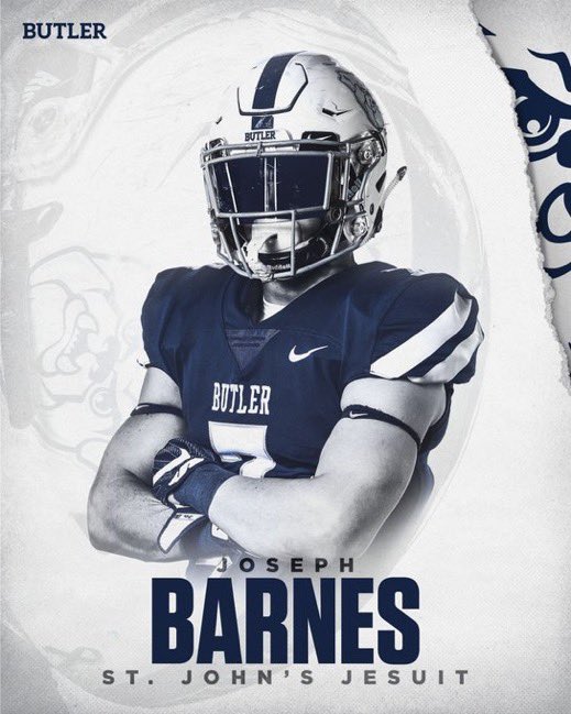 josephchbarnes's tweet photo. Truly blessed and honored to receive my first Division 1 offer to play football at Butler University! Go Dawgs!! @CoachPlum_ https://t.co/i18gq5ZY5y