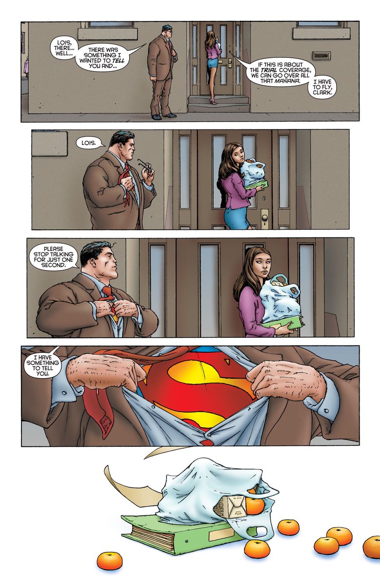 And we see that as Clark he expresses his fears and anxieties towards his own death. I do like that the way he talks about it is akward, like he doesn't really know how to put those worries into words.