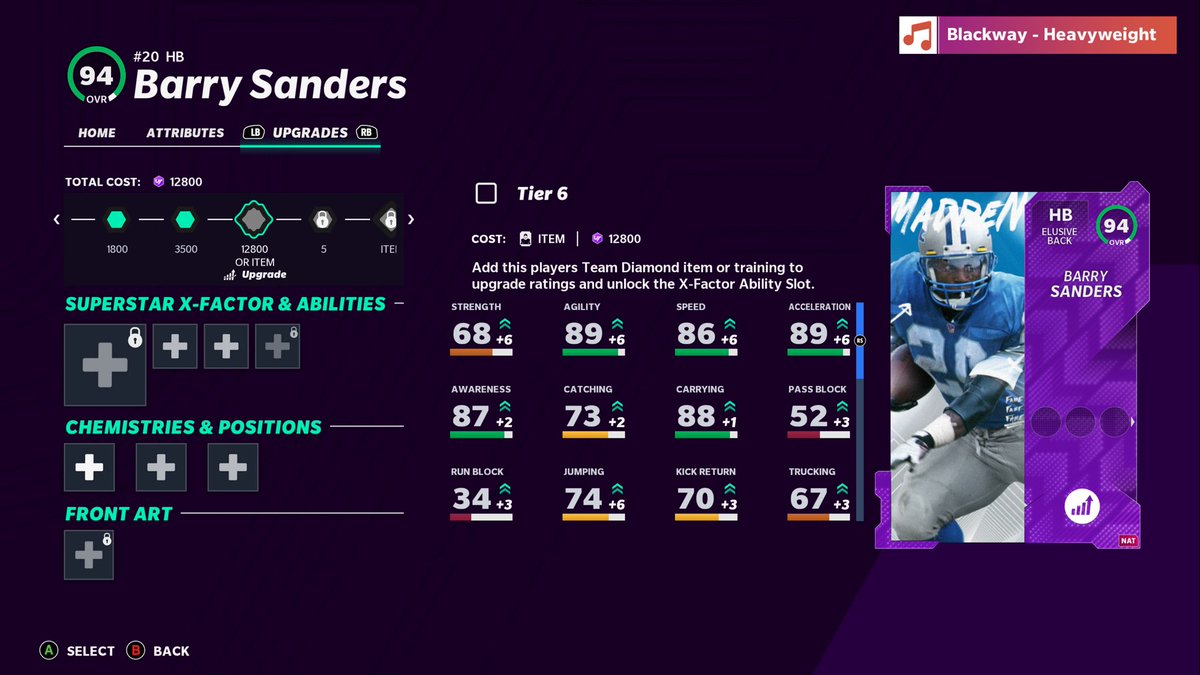 MaddenNFLDirect's tweet photo. Update: A Training option has been added to the Barry Sanders Power Up Path. https://t.co/m0W6299dyr