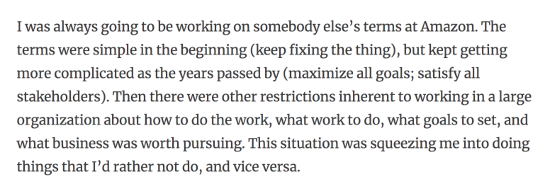 1) Money alone isn't a good motivatorHe'd feel great initially after a promotion, but it soon wore off. He searched for the intrinsic motivators that would last "for the next 45 years""