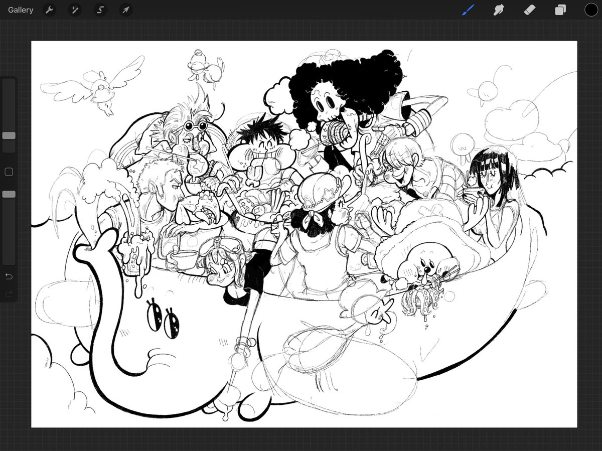 i'm drawing one of my favorite splash pages to celebrate one piece's 1000th chapter! do you recognize it? ? 