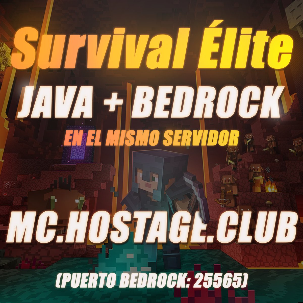 HostageClub's tweet photo. Servidor de #Minecraft ⛏️

- Survival Élite 1.16.4
  · Dragones, Élite Mobs, Tiendas
  · Protecciones de cofres y casas
  · Mercado de usuarios con Parcelas 
  · Casino, Ajedrez, Jobs, Sistema PVP

➡️ 𝐌𝐂.𝐇𝐎𝐒𝐓𝐀𝐆𝐄.𝐂𝐋𝐔𝐁 (Java y Bedrock)
➡️ Puerto para Bedrock: 25565 https://t.co/mCpFotZM92