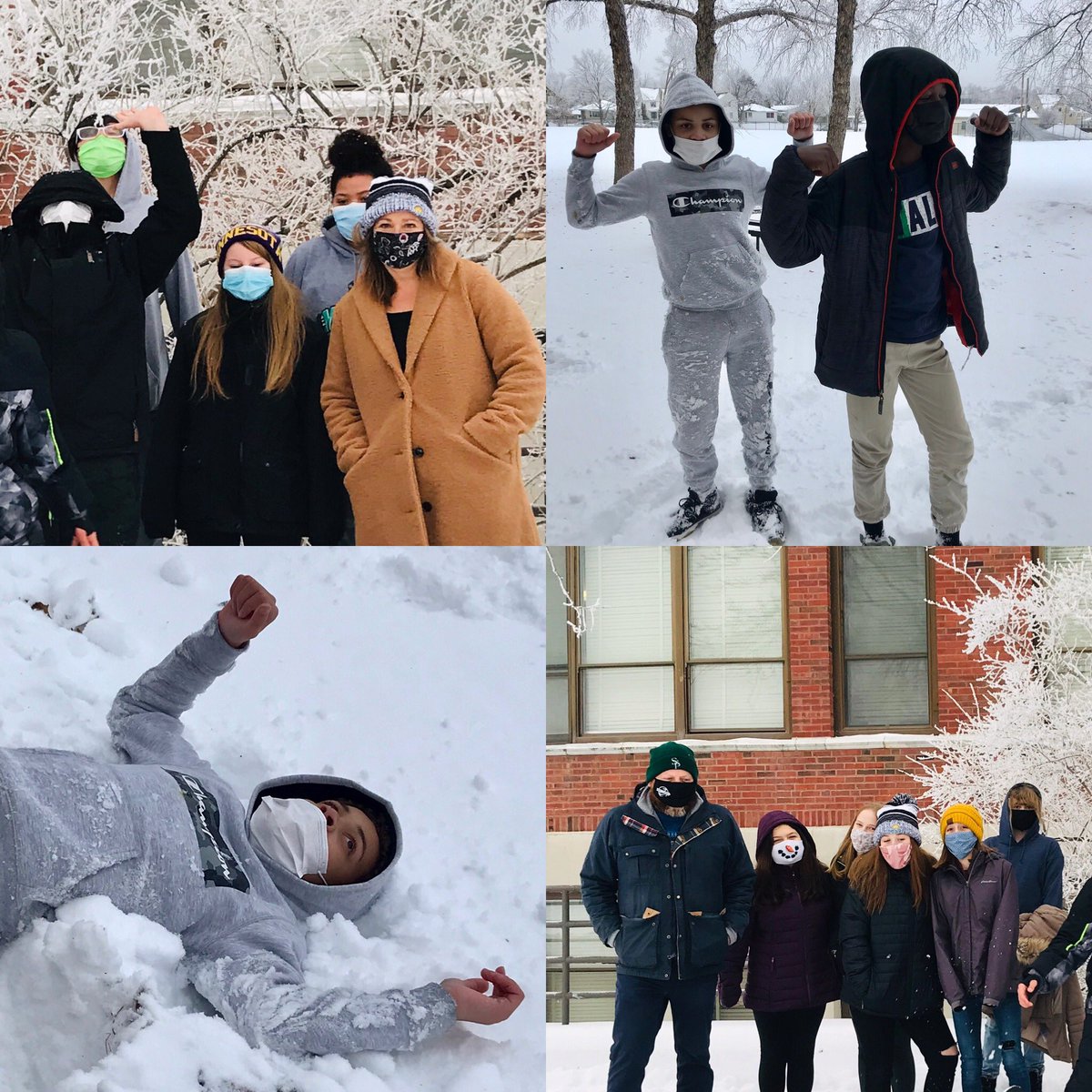 CRMcKinleyMS's tweet photo. 7th graders observed today’s rime ice during a movement break.  Water vapor from today’s fog stuck to freezing surfaces, creating magical ice crystals everywhere. ❄️ ❄️❄️ #msaSTEAM #steameverywhere https://t.co/jVPJokKqI3