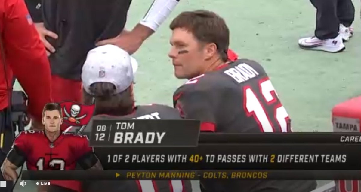 Brady is 1 of 2 QB to throw 40+ TD with 2 franchises.