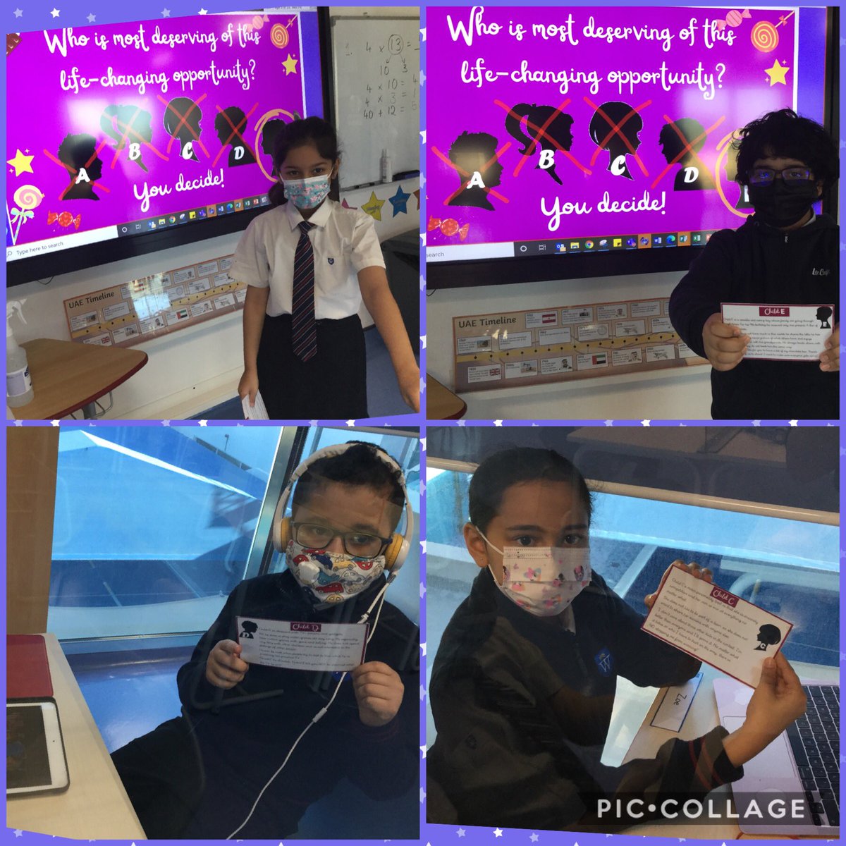 WPS_Year4's tweet image. 4B had great fun today finding clues about our new theme for this term! We used role play to act out the mysterious characters and our online learners shared their views of who deserved the ticket using Padlet! We are ready to enter the World of Pure Imagination! #WPSCreativity