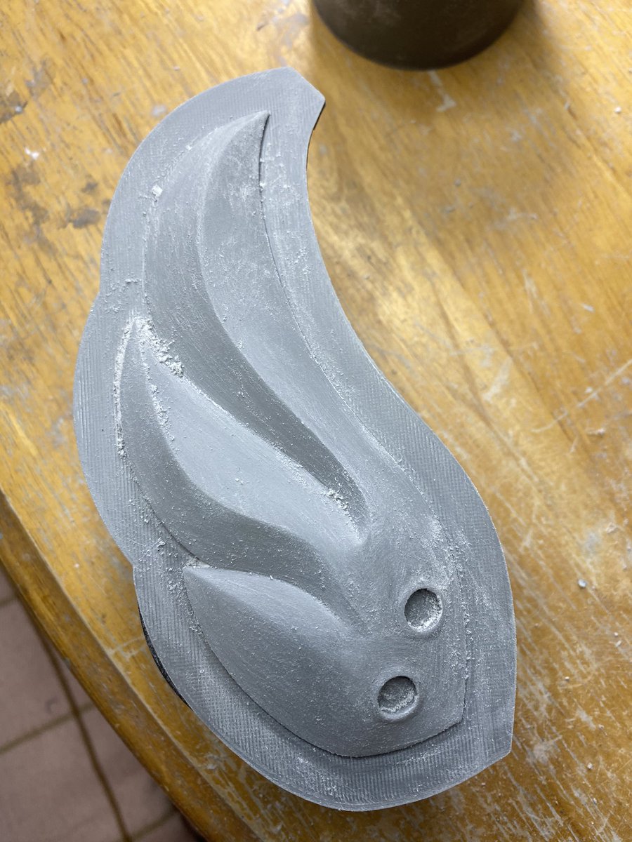 Once that is done, sand with 220, and it’s time for a bath again! As you can see your pretty smooth in the last picture, once it’s primed it will only need fine grit sand paper to make it smooth.