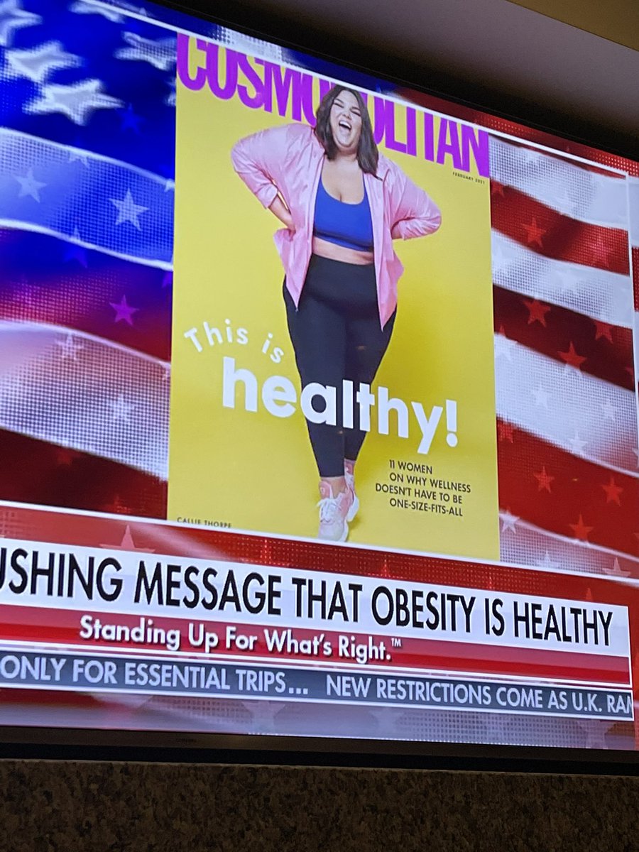 alyssatushman's tweet photo. Perhaps we should leave obesity diagnoses and whatβs considered healthy to medical professionals rather than entertainment publications @TuckerCarlson #followthescience #HEALTHISESSENTIAL @Burn_Fit @MFCAFit https://t.co/AjWEbCZgSE