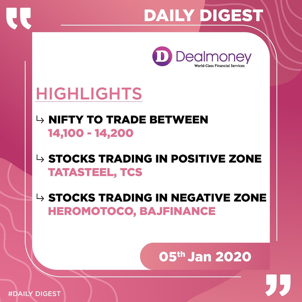 Dealmoney_com's tweet photo. Here is today's #DailyDigest
#DealmoneyDailyDigest #DealmoneySecurities #WeLearnWeGrow #DSMarketUpdates #NIFTY https://t.co/F34t9oLM7t