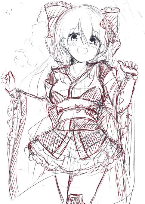 次のラフお昼に描いた。ハラヘリ 