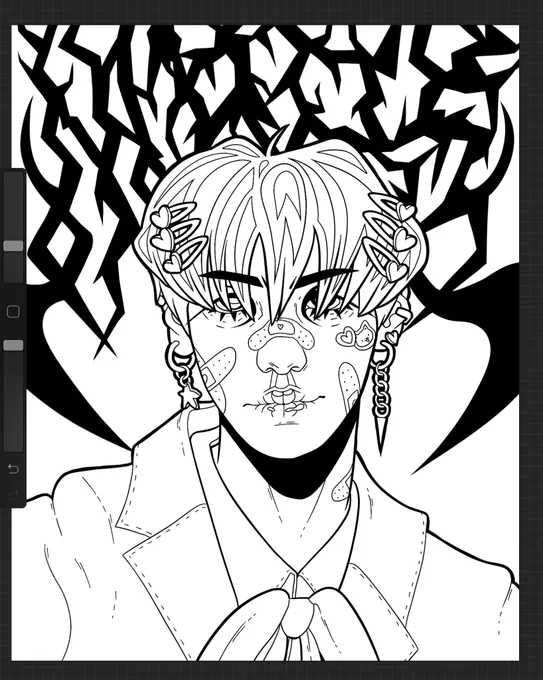 a wip !! i looove doing lineart it's so satisfying to me 
