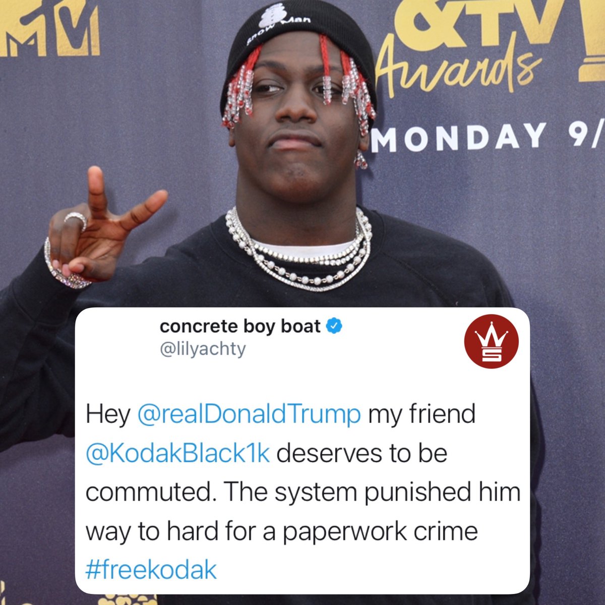 WORLDSTAR's tweet photo. #LilYachty asks #PresidentTrump to help #KodakBlack! 👀 @lilyachty @KodakBlack1k #FreeKodak https://t.co/l0tKFvKzNt