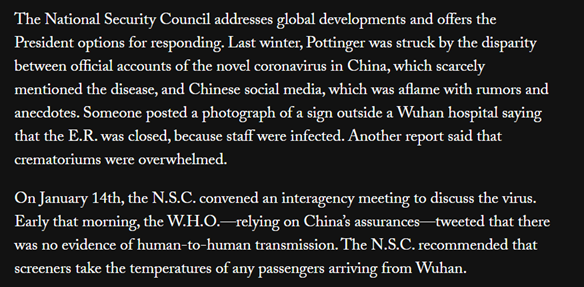 “The Chinese fooled the US CDC, the US intelligence community, the WHO, and the entire world – but not me.” 6/