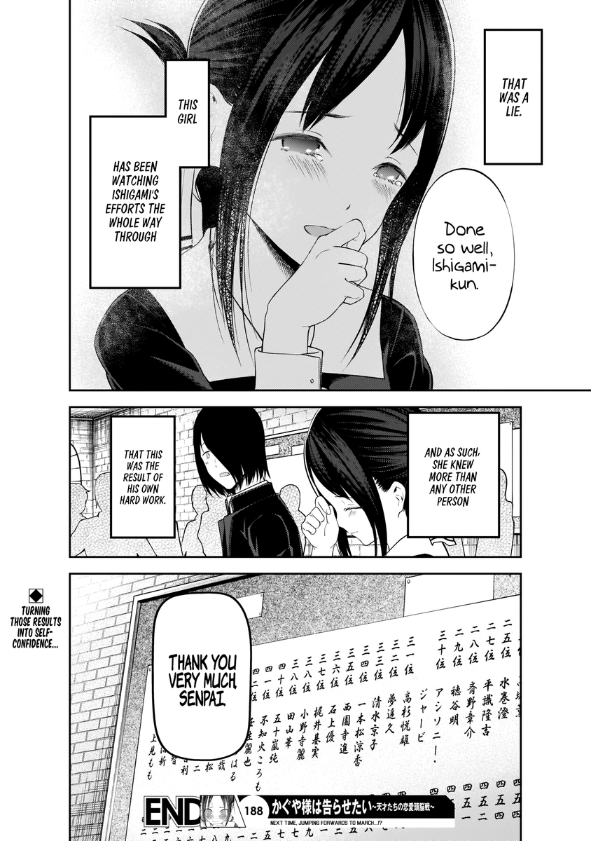 Now Kaguya and Ishigami are like family. Ishigami has grown so much and partially because of Kaguya’s constant support. While Kaguya shows so much love and care for Ishigami as if he was the brother she wishes she could have had. I just love their relationship so much.