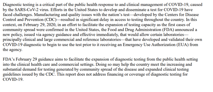 When her test results came back positive – confirming community spread – the US immediately scrambled to allow commercial labs to begin testing, bypassing the normal FDA certification process 33/