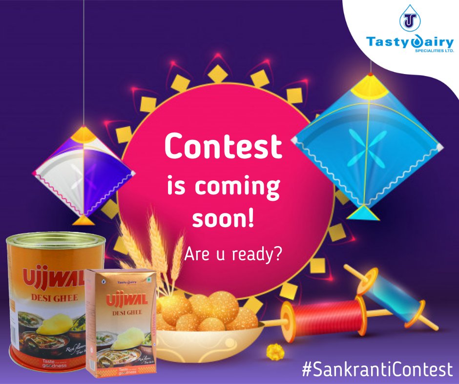 We all move forward and celebrate this New Beginning in 2021. 
Let's celebrate #MakarSankranti with a bout of fun! 
Participate in our Makar #Sankranti Contest &amp; win a surprise gift voucher.
Are you ready?
#TastyDairy #Milk #Verifresh #VocalForLocal #UjjwalGhee #TuesdayThoughts
