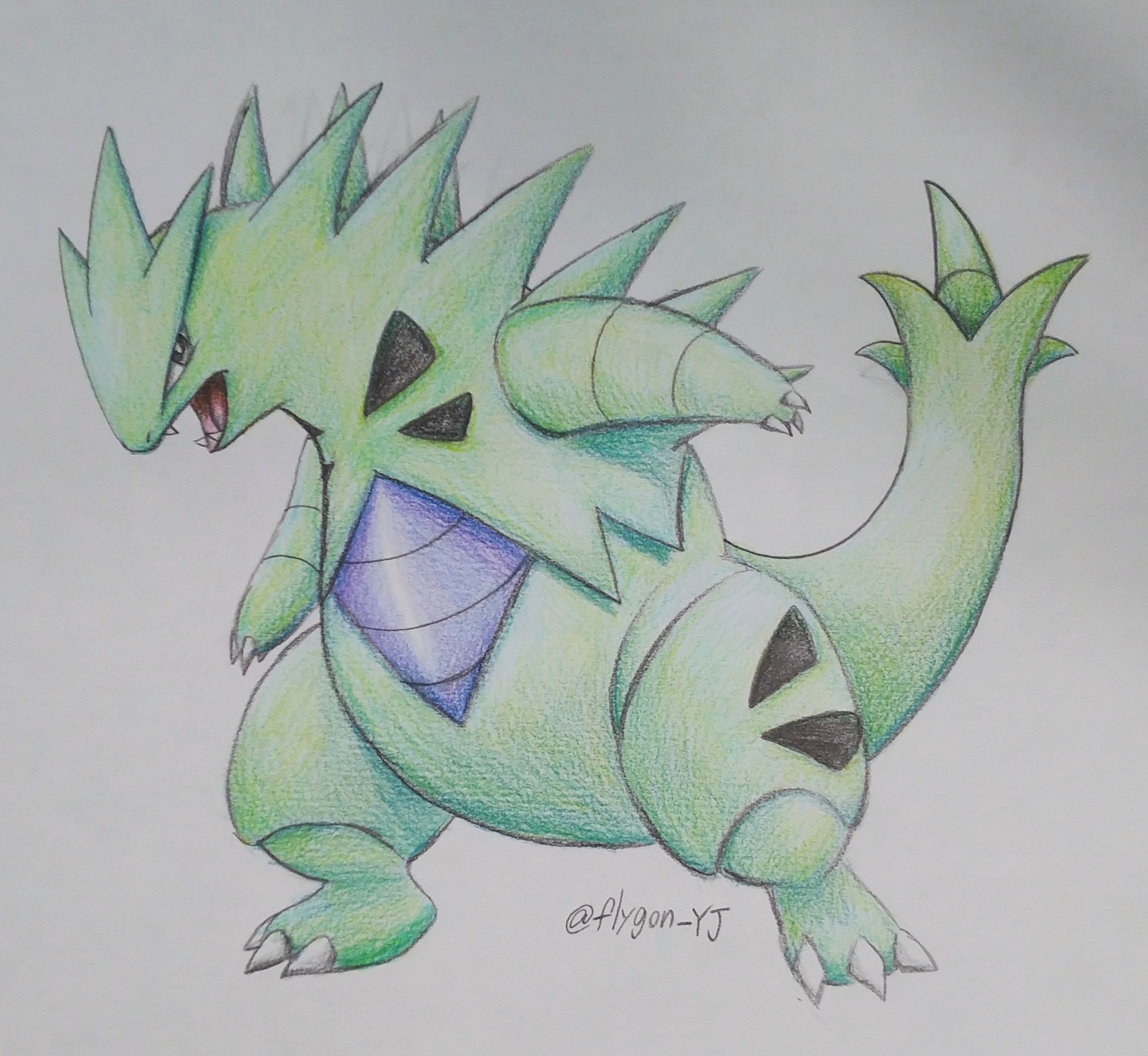 ゆじゅ Sur Twitter パソコンの調子が悪いので久しぶりに色鉛筆で描きました バンギラス ポケモン イラスト バンギラス Tyranitar T Co P3zyq7givs Twitter