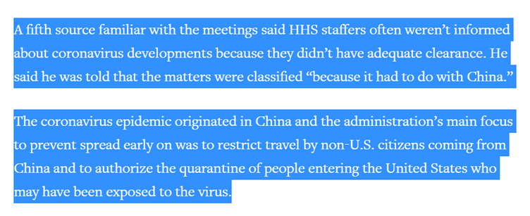 Wait… illegal? Yes, because there needs to be a reason for classifying the meetings and it’s not obvious there is one. So what was the stated reason the meetings were classified? Answer: China 51/