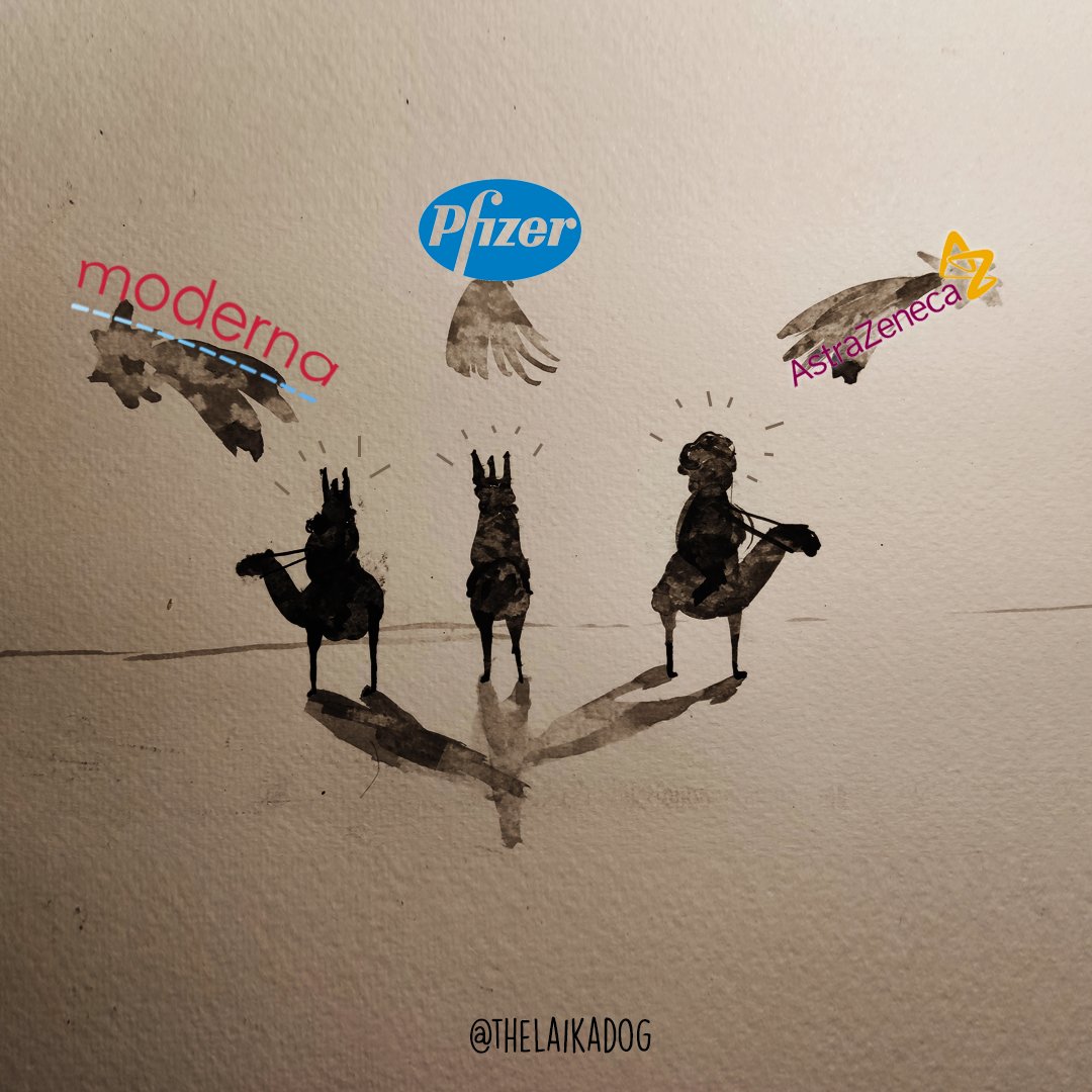 thelaikadog's tweet photo. La cuarta opció és no vacunar-se, però no dona beneficis... Visca els 3 reis! #3reis #5gener #vaccine #humorgrafic #thelaikadog https://t.co/z8bUca61Kh