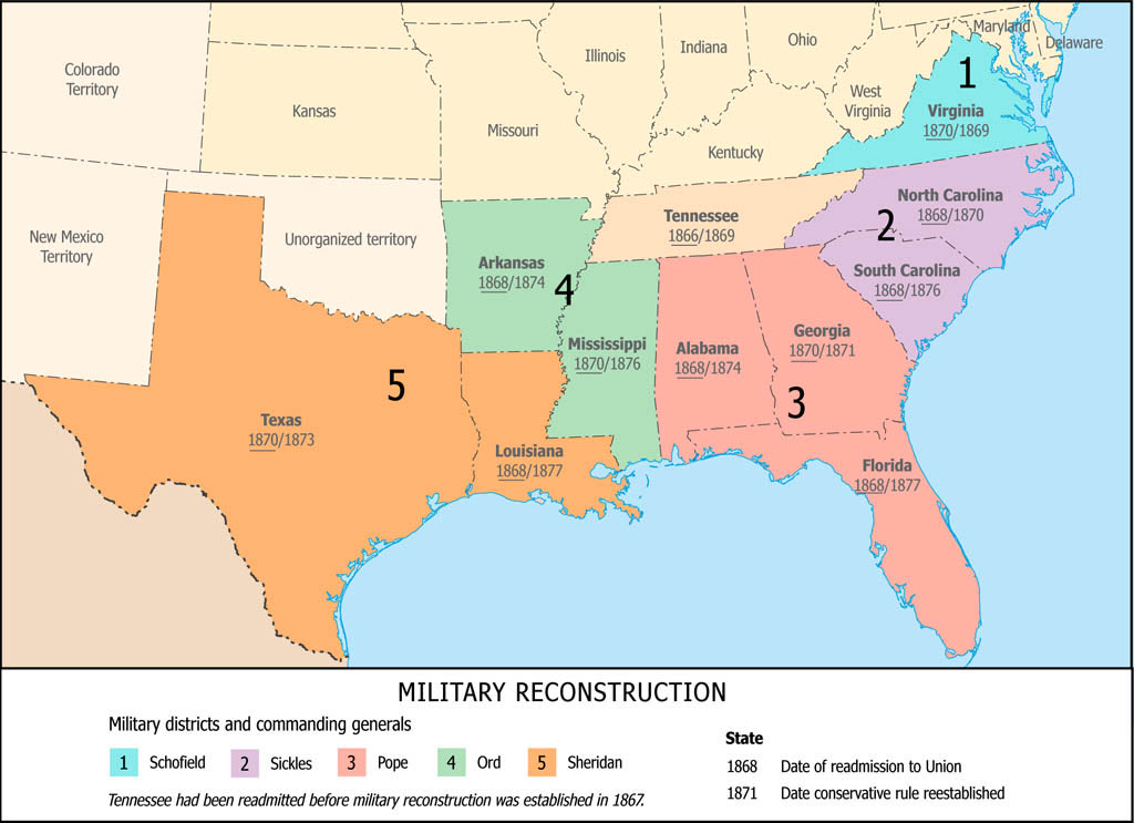 Grant became increasingly supportive of black rights as he saw southern states allow terrible violence against the freedmen go unpunished during Johnson’s administration. He helped impose military districts on the south until they gave blacks the vote & ratified 14th amendment.