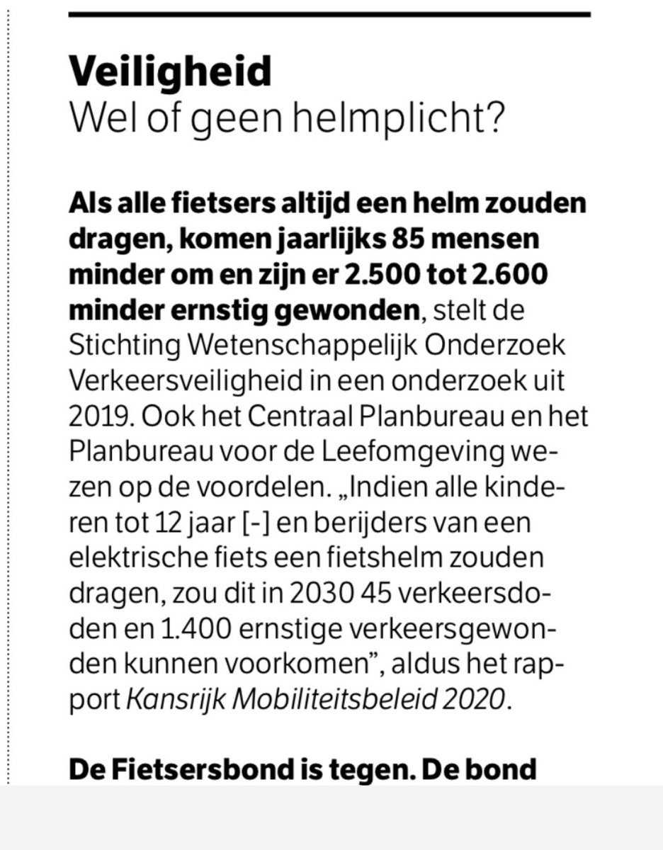 Als alle #fietsers een #helm zouden dragen komen jaarlijks 85 mensen minder om
2500 minder gewonden

Als een kind niet gaat #roken neemt het aantal tabaksdoden met 20.000 per jaar af en worden miljoenen mensen niet ziek 

Als een helm verplicht wordt zal roken worden afgeschaft?