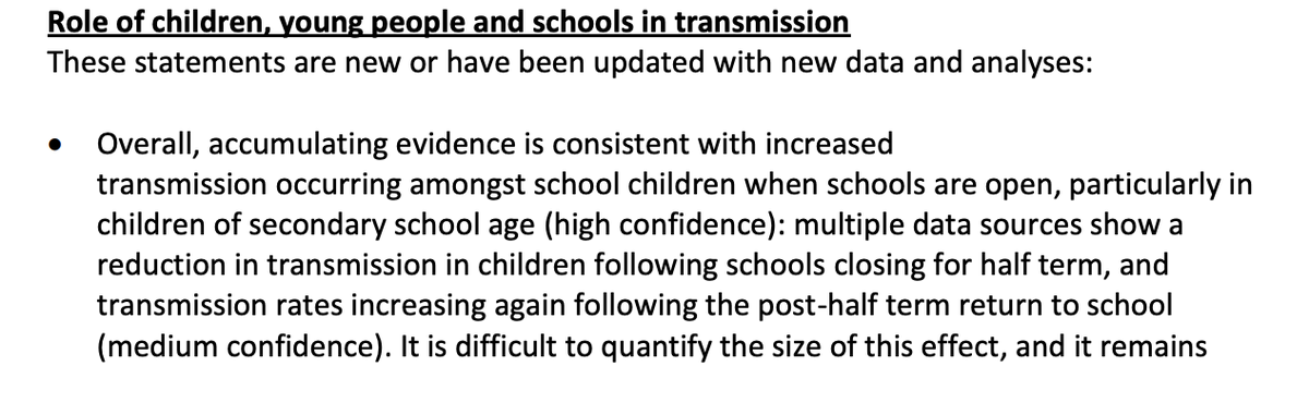How about England? The recent SAGE report on schools - as many of us reported at the time, SAGE reading of evidence concurs that infection rates among children dropped over half-term & increased again following this in Oct. This is before the new variant was dominant.