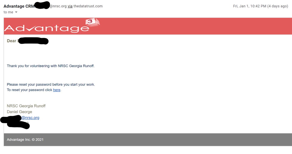 Back to the proof.. I signed up through a Stop the Steal sign up page with a burner phone number just to see what was up and BAMN. I got e-mails from the NRSC with a log-in to their walk books. 4/9