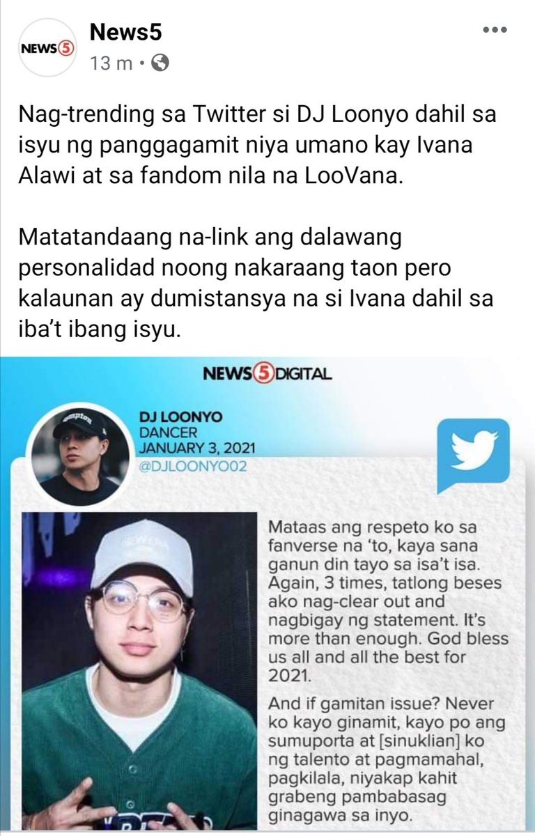 Fan Lang kami diba Loonyo? Na Hindi mo pinahalagaan kaya humantong sa ganyan. HEADLINES KA NGA PALA DONG. DJLOONYO WordsOfFAKE